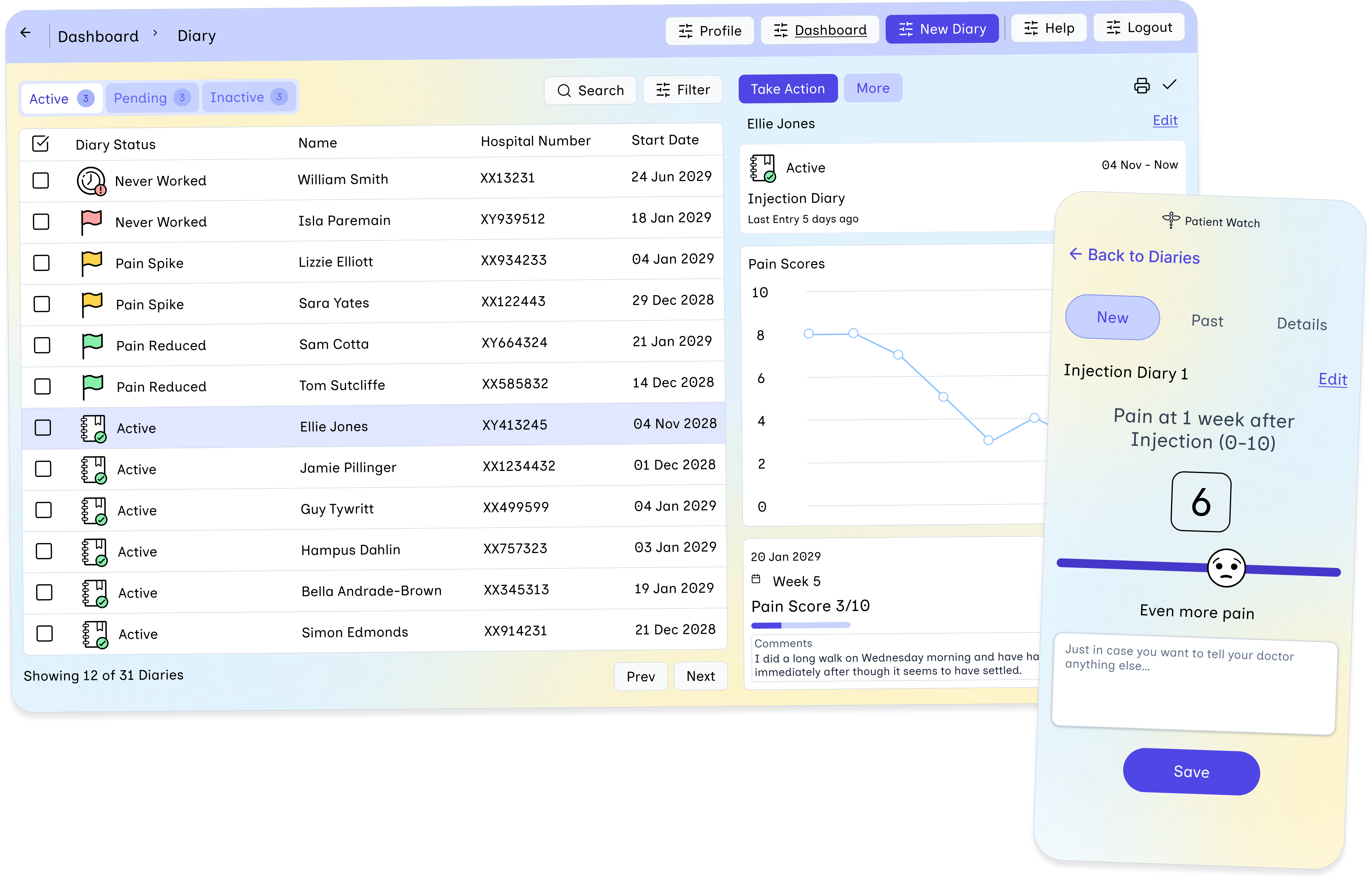 Desktop and Mobile Patient Watch Software